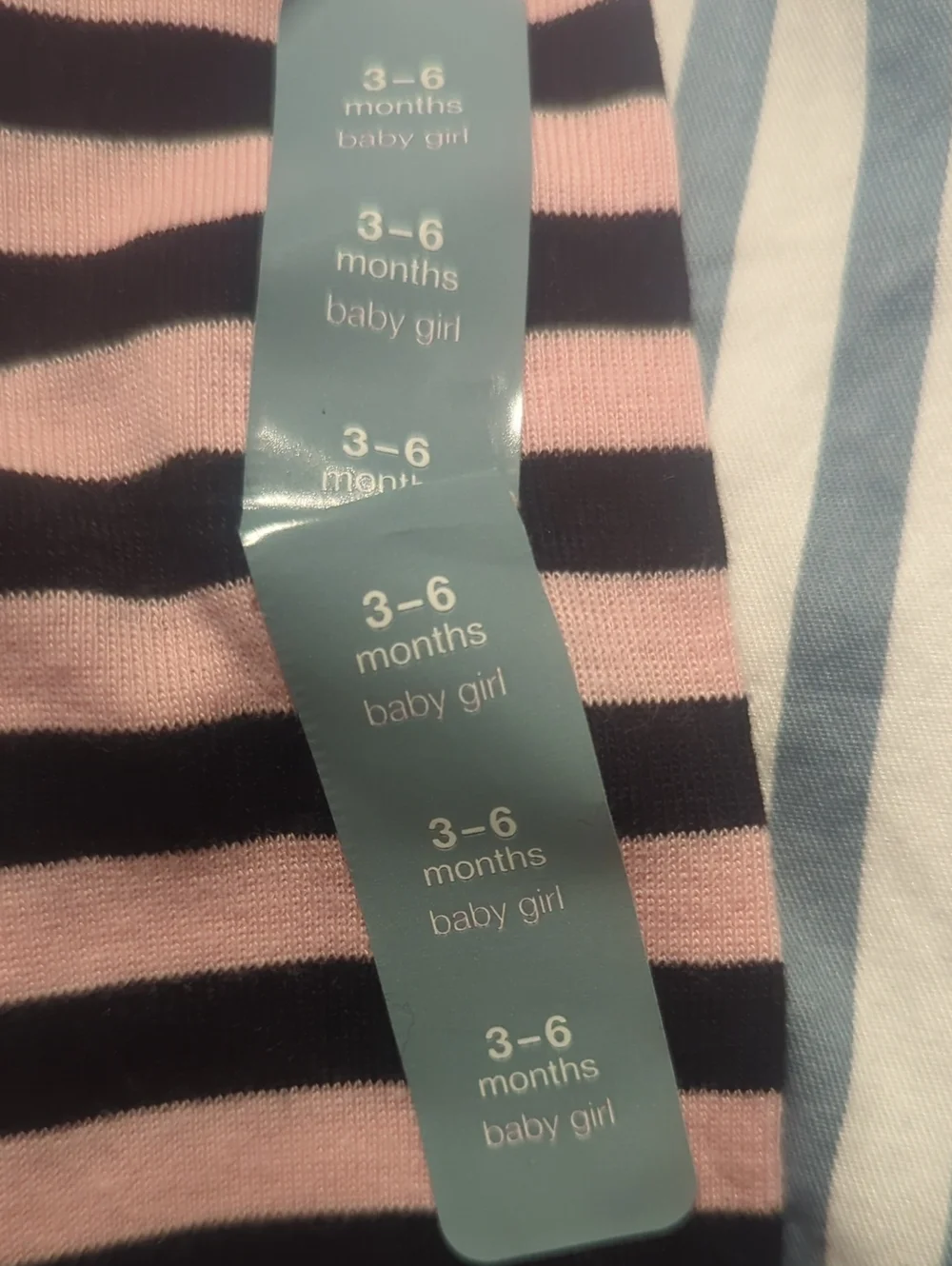 Striped Pink and Black Baby Leggings (3-6 Mo)